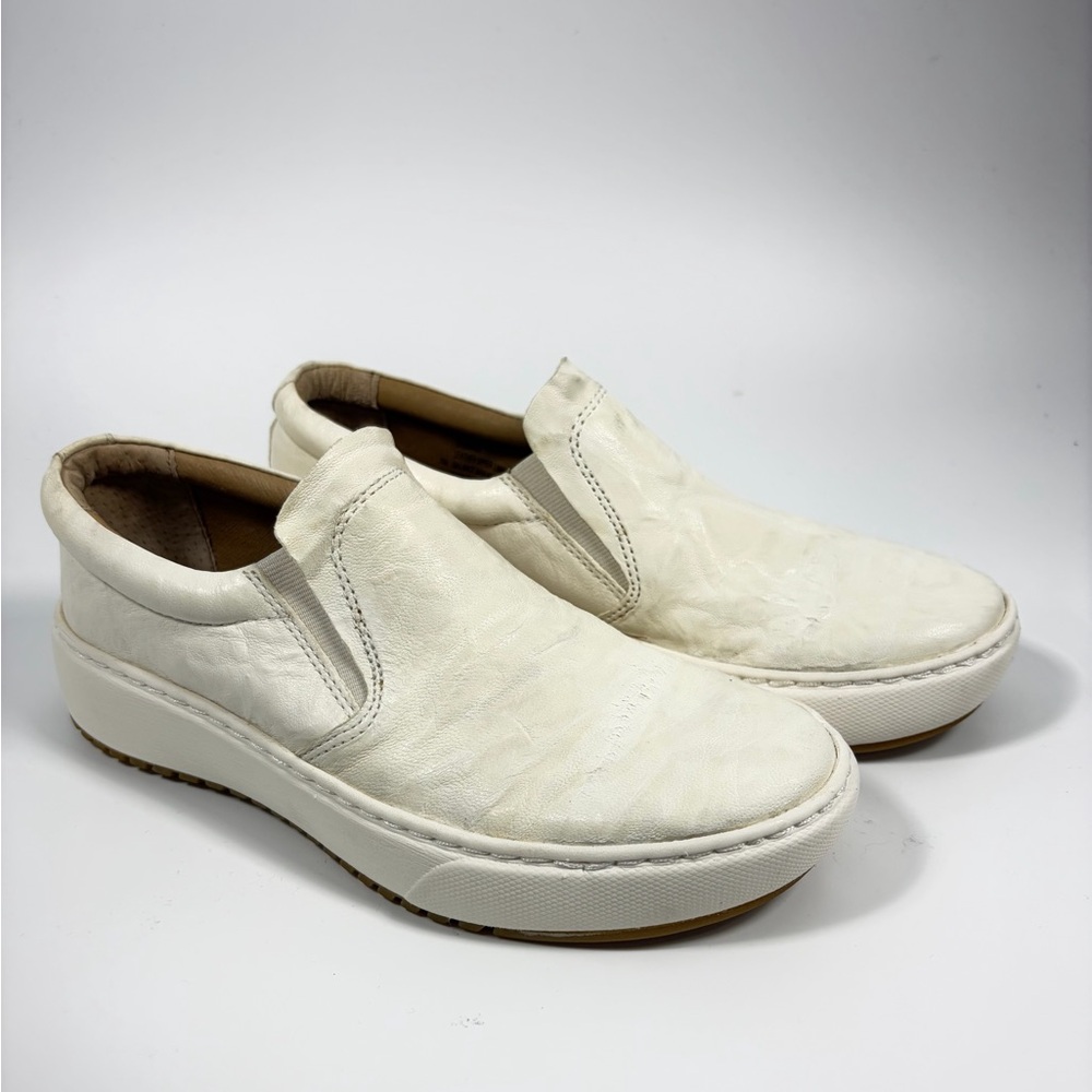 Sofft Whatney Slip On Sneakers W Sz 7 White Distressed Leather Worn Once!